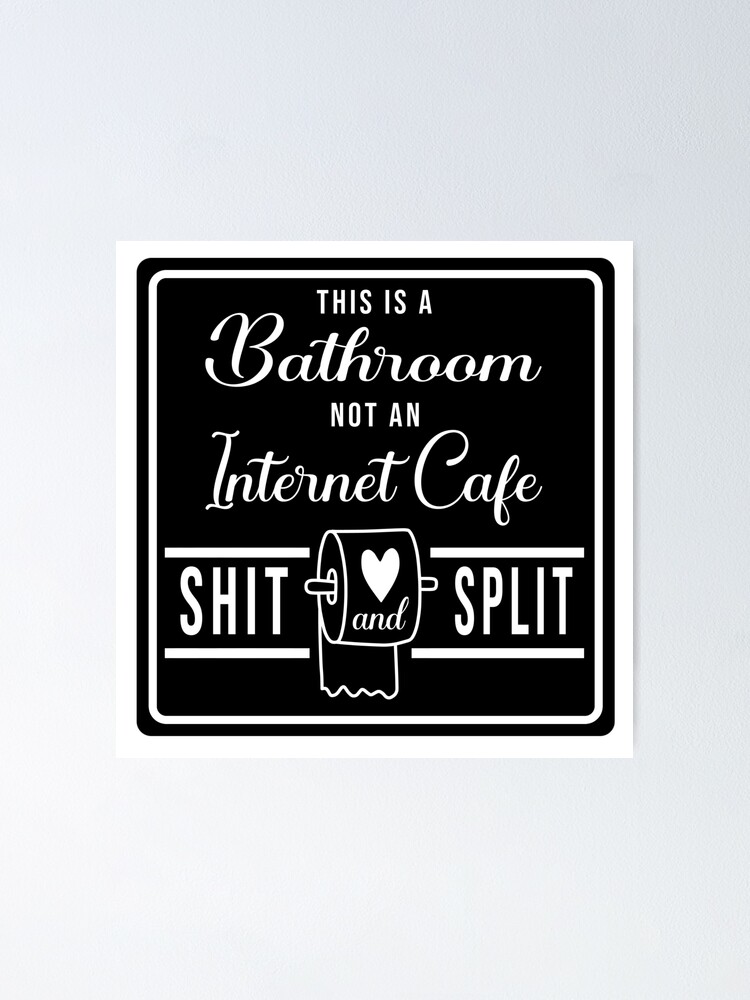 Funny Bathroom Review Print Toilet Sign Picture WC Humour Joke Wall Poster  Art