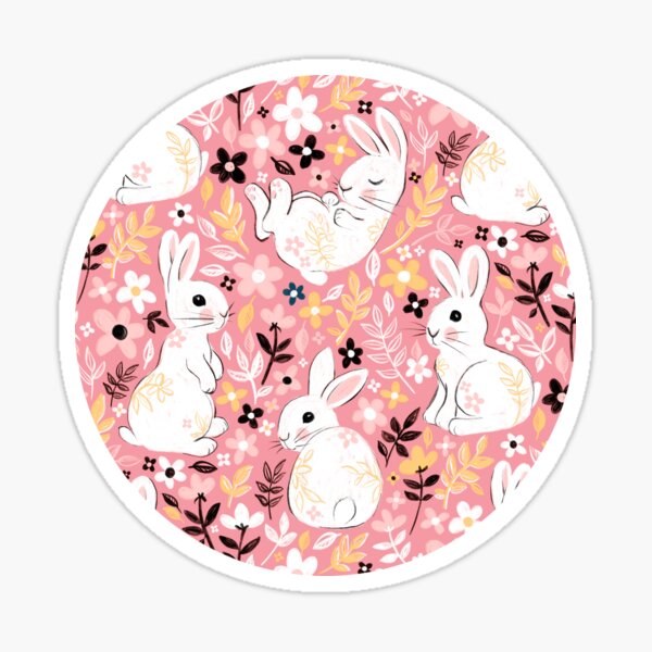 Item preview, Marshmallow White Easter Bunnies on Candy Pink designed and sold by micklyn.