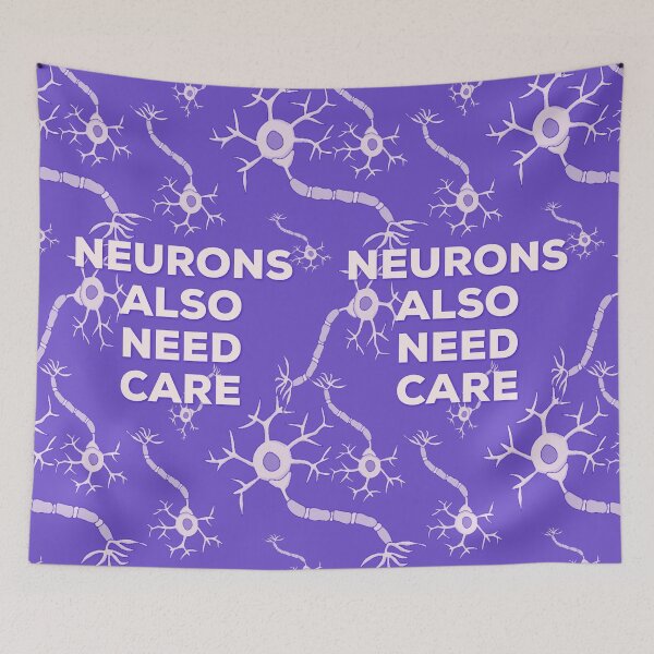 Item preview, Neurology tagline. Neurons also need care. Neuroscience.  designed and sold by doctors-apparel.