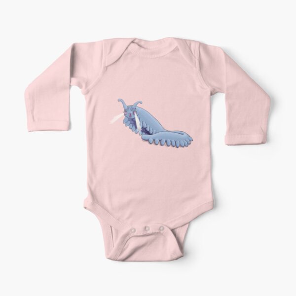 Blue Onychophora velvet worm Long Sleeve Baby One-Piece