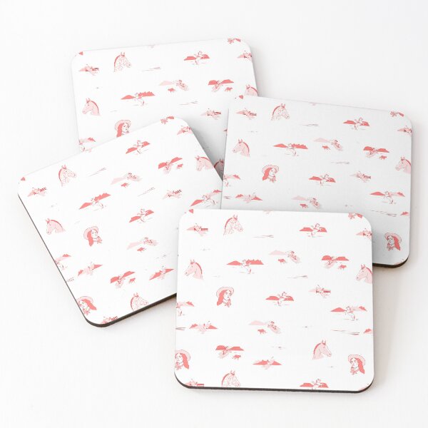 Item preview, Open Range in San Antonio Rose - Western cowgirl and horse toile pattern designed and sold by wildhunt.