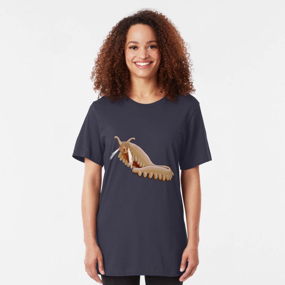 Brown Onychophora velvet worm Slim Fit T-Shirt