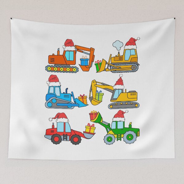 Item preview, Construction Vehicles Christmas Excavator Bulldozer Santa Hat designed and sold by samshirts.