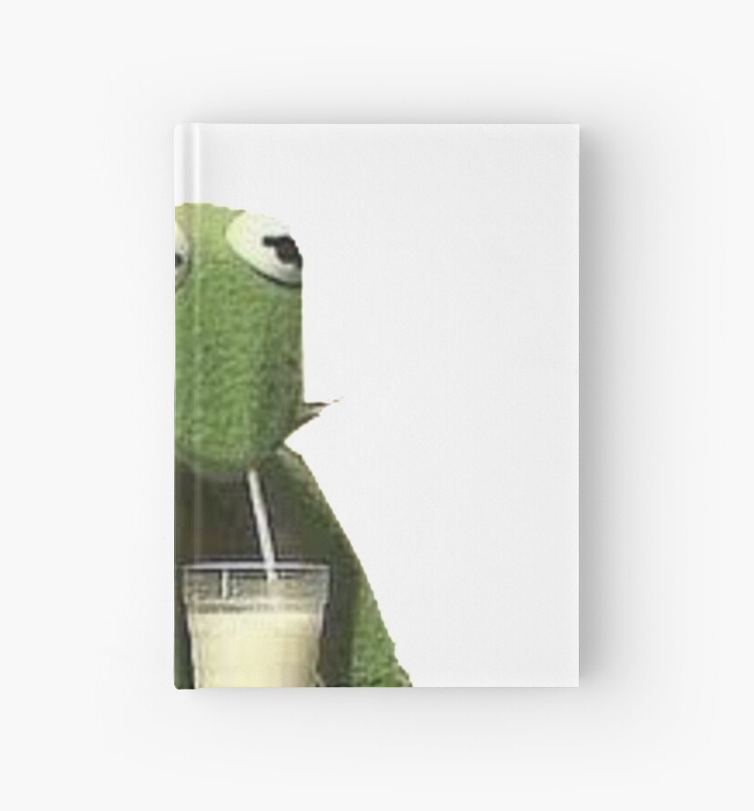 Kermit Drinks Milk Hardcover Journal By Jcocozziello Redbubble   Hj,x1000 Bg,f8f8f8.u4 