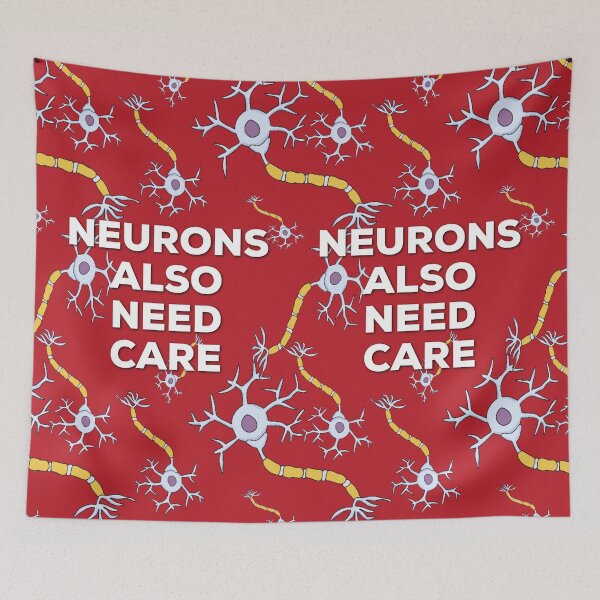 Item preview, Neurology tagline. Neurons also need care. Neuroscience.  designed and sold by doctors-apparel.