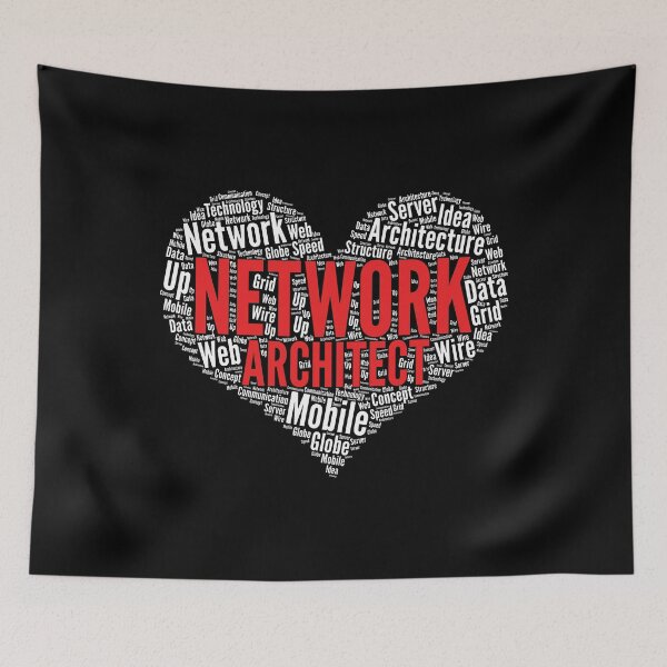 Item preview, Network Architect Heart Shape Word Cloud Design design designed and sold by theodoros20.