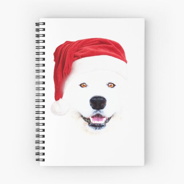 Item preview, Winter Christmas dog samoyed with santa hat/Clean white designed and sold by EglesCreations.