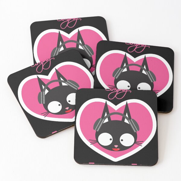 Item preview, Black-Cat-on-Earphones-Loves-Everything designed and sold by MarrenaeWilliam.