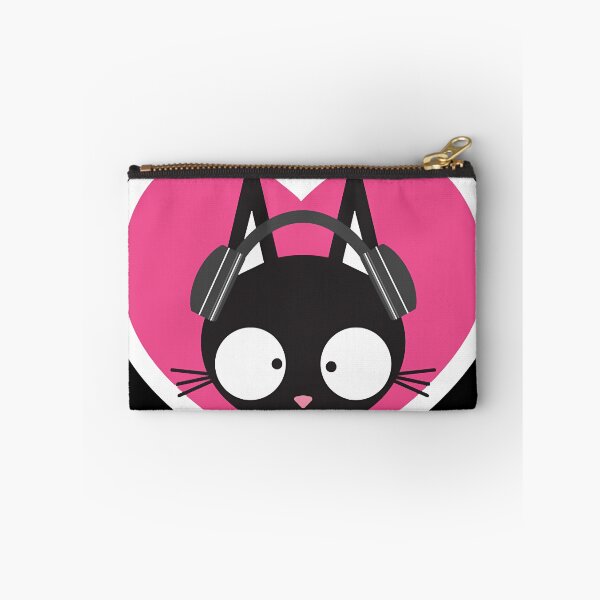 Item preview, Black-Cat-on-Earphones-Loves-Everything designed and sold by MarrenaeWilliam.