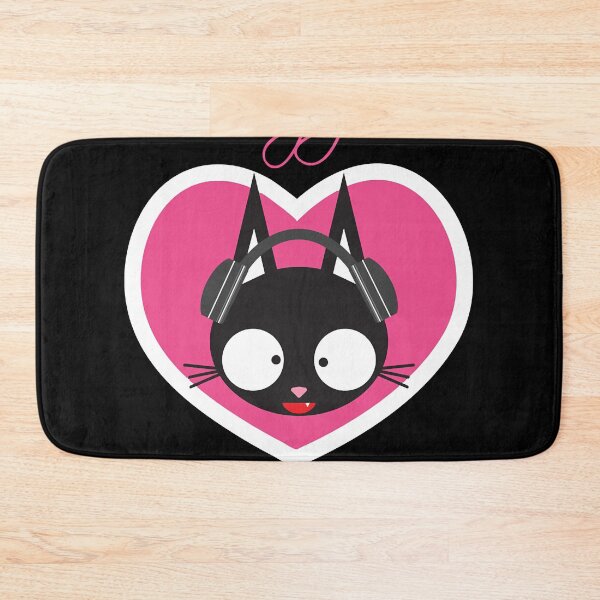 Item preview, Black-Cat-on-Earphones-Loves-Everything designed and sold by MarrenaeWilliam.
