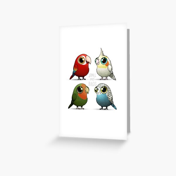 Small Fat Parrots Greeting Card