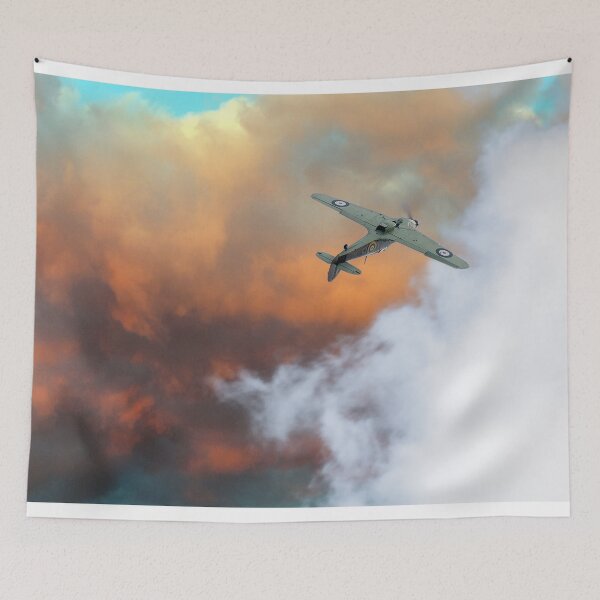 Aperçu de l'œuvre Rouleau de coucher de soleil Hawker Hurricane créée et vendue par Flight Artworks.