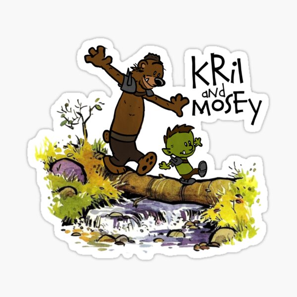 Kril and Mosey - log crossing Sticker