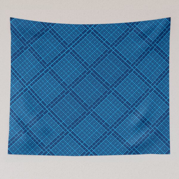 Item preview, Criss Cross Wide Angled Line Pattern in Black and Blue designed and sold by Neil Feigeles.