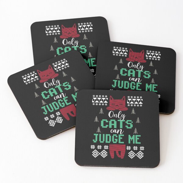 Item preview, A Funny Cat Quote Ugly Christmas Xmas | Only Cats Can Judge Me Gift for Cat Moms and Dads designed and sold by JooArtPrints  ★★★★★.