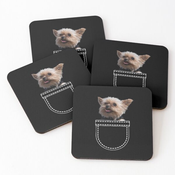 Item preview, Puppy in a pocket. Chihuahua puppy in a pocket. Funny, cute photo and line drawing pocket designed and sold by JellyBeenzz.