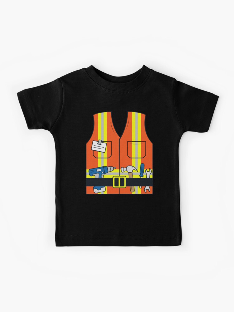 Orange Sicherheitsweste Bauarbeiter Weste Kinder Kostüm Arbeiter | Kinder  T-Shirt