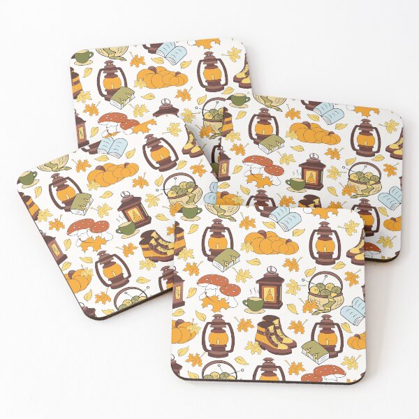 Item preview, Autumn charm lanterns and knits seamless pattern designed and sold by SlothMagic.