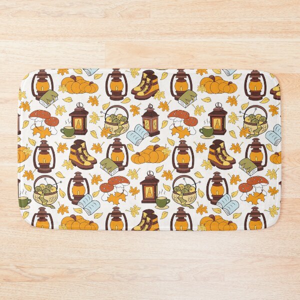 Item preview, Autumn charm lanterns and knits seamless pattern designed and sold by SlothMagic.