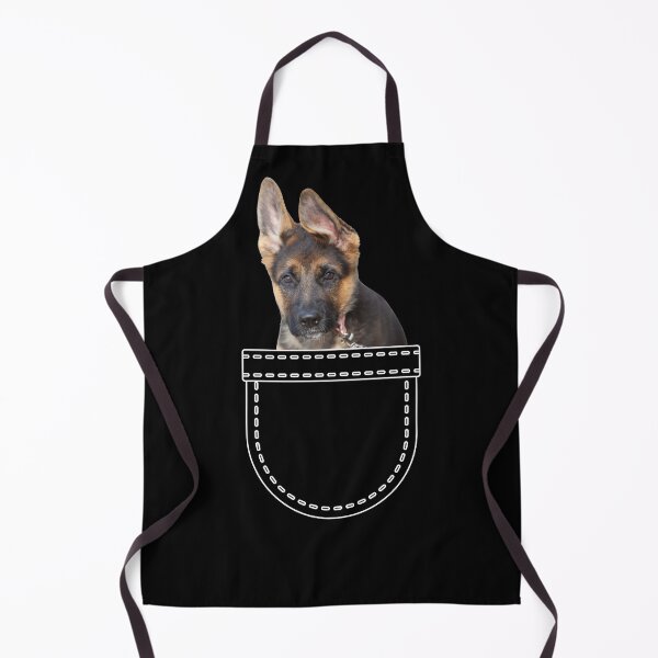 Item preview, Puppy in a pocket. German Shepherd puppy in a pocket. Funny, cute photo and line drawing pocket designed and sold by JellyBeenzz.