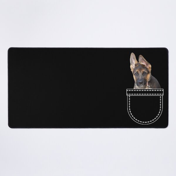 Item preview, Puppy in a pocket. German Shepherd puppy in a pocket. Funny, cute photo and line drawing pocket designed and sold by JellyBeenzz.