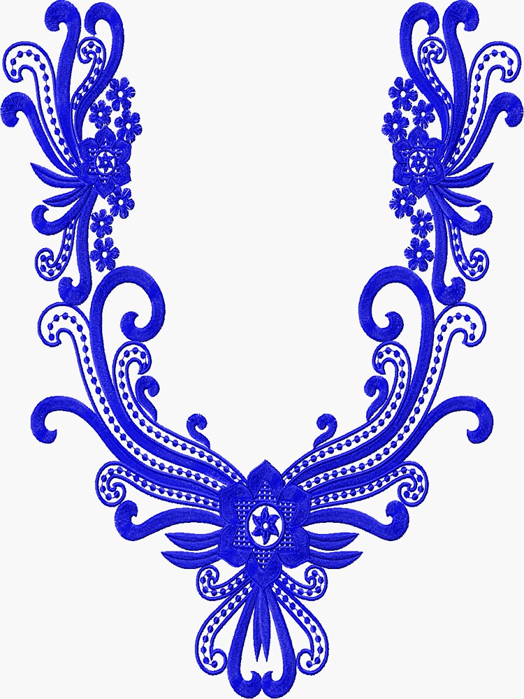 "Middle east blue pattern with flowers" Sticker by Cinily Redbubble