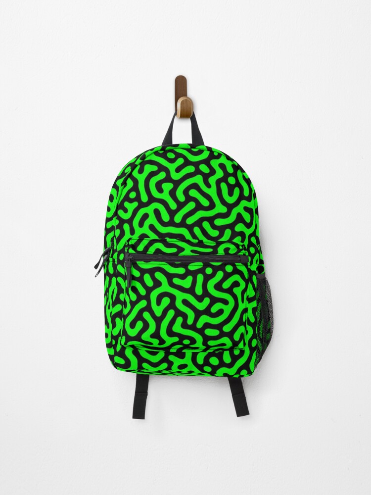 Thumbnail 1 of 3, Backpack, Lime Color Turing Pattern designed and sold by UntrueHunter.