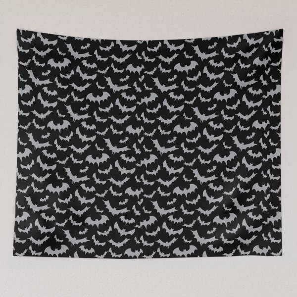 Item preview, Enchanted bats in light gray on black designed and sold by Marcia Motivos.