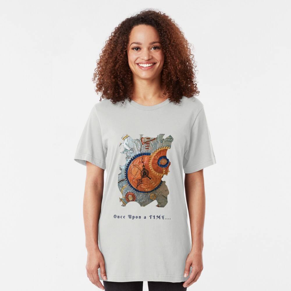 STEAMPUNK FANTASY GEARS, ONCE UPON A TIME FUNNY QUOTE Slim Fit T-Shirt