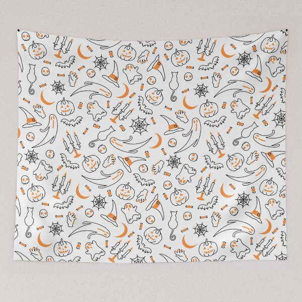 Item preview, Halloween Pattern Art - Cute Pumpkin & Scary Ghost designed and sold by SdForce.