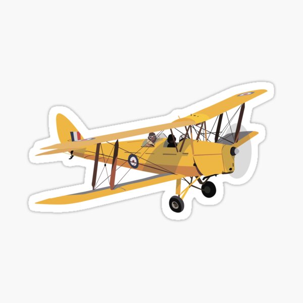 Flying Biplane Airplane Aircraft Wall Sticker WS-19330 