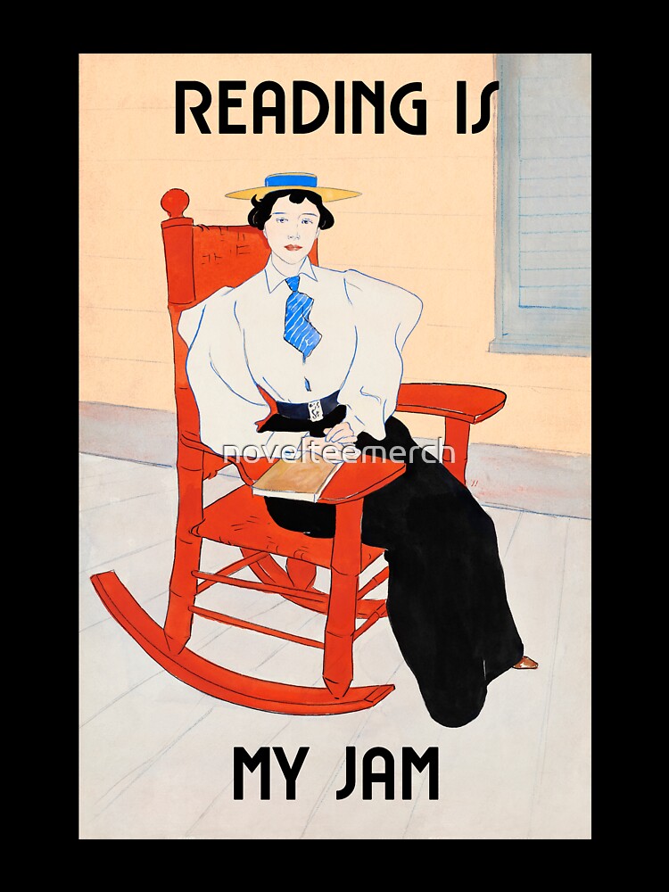 Reading is My Jam, Woman on Rocking Chair, Book Nerd, Vintage Woman Reader,  Vintage Book Lovers Gift, Avid Reader Gifts, 1800s, Kids T-Shirt for Sale  by novelteemerch