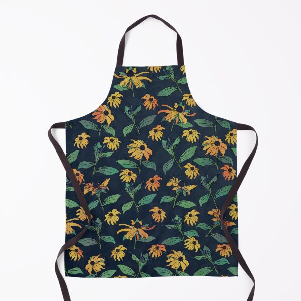 Item preview, Golden Black-Eyed Daisy Flowers Dark Blue Design designed and sold by NdesignTrend.