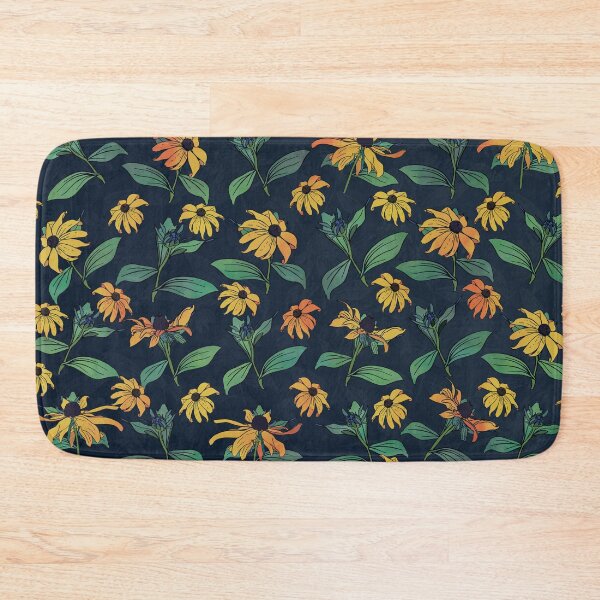 Item preview, Golden Black-Eyed Daisy Flowers Dark Blue Design designed and sold by NdesignTrend.