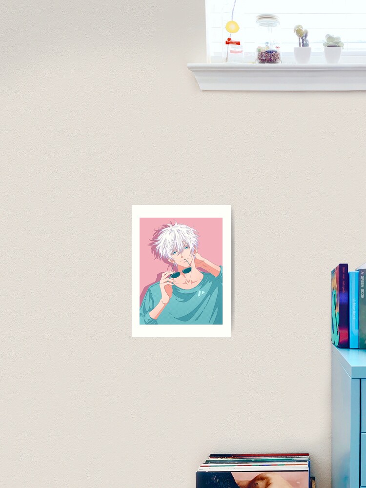 The handsome anime boy with white hair  Poster for Sale by AnGoArt