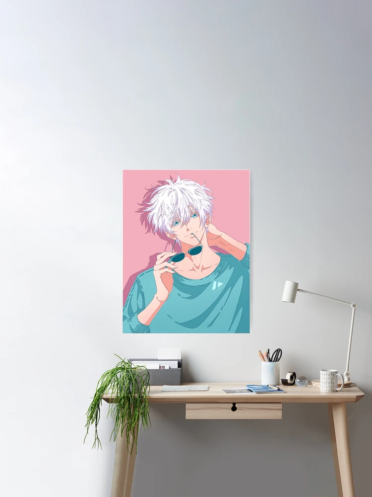 The handsome anime boy with white hair  Poster for Sale by AnGoArt