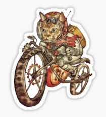 Berserker Steampunk Motorrad Katze Sticker