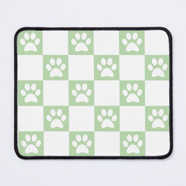 Item preview, Checkered pastel green and white dog paw print pattern 3 | Cute Gifts for dog mom, dog dad, dog lover and dog owner  designed and sold by Violet Treasures.