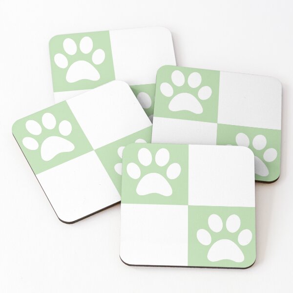 Item preview, Checkered pastel green and white dog paw print pattern 3 | Cute Gifts for dog mom, dog dad, dog lover and dog owner  designed and sold by Violet Treasures.