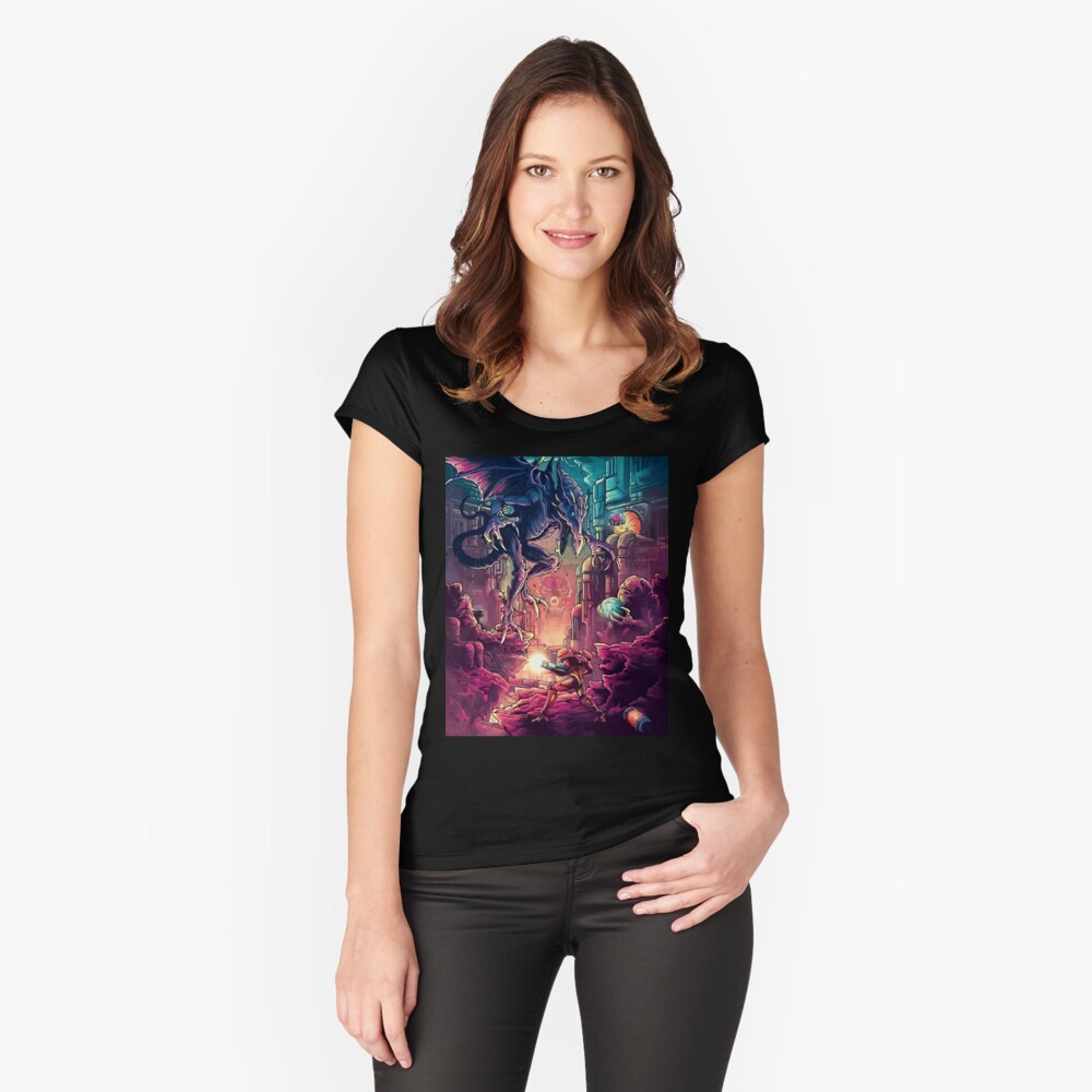 Vista previa del artículo con la obra «Camiseta entallada de cuello ancho», diseñado y vendido por FotoLibreStudio.