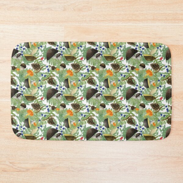 Item preview, Watercolor Forest Mushrooms Autumn Pattern designed and sold by AlicjaCurioseur.
