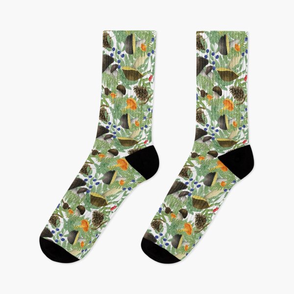 Item preview, Watercolor Forest Mushrooms Autumn Pattern designed and sold by AlicjaCurioseur.