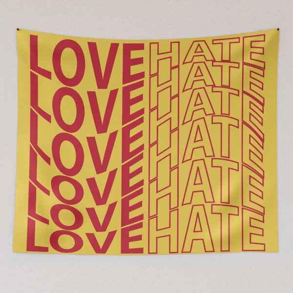 Item preview, love hate typography designed and sold by MendesMay.