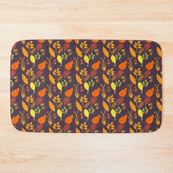 Item preview, Autumn leaves pattern dark violet background designed and sold by Marcia Motivos.