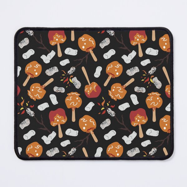 Item preview, Candy Apples and Marshmallows [ON BLACK] Pattern designed and sold by Daniel Bevis Design.