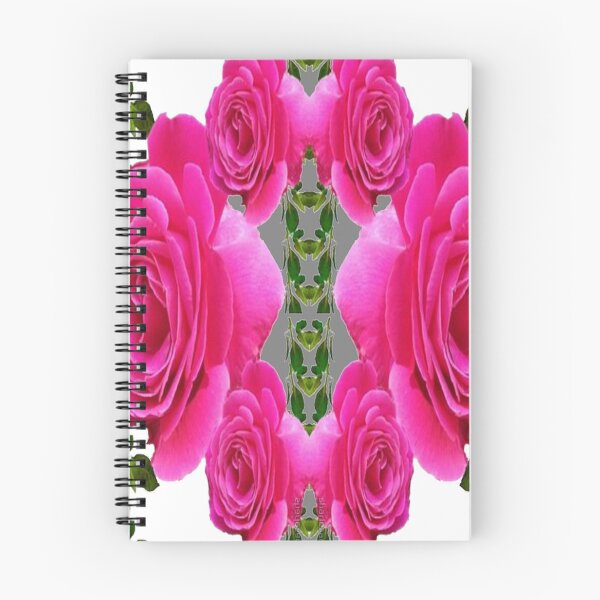 Item preview, CERISE PINK GARDEN ROSES GREY ABSTRACT PATTERN ART designed and sold by sharlesart.