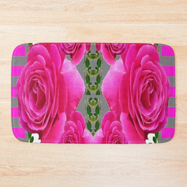 Item preview, CERISE PINK GARDEN ROSES GREY ABSTRACT PATTERN ART designed and sold by sharlesart.