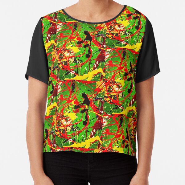 ABSTRACT POPART COLORFUL DESIGN - SPIRALS Chiffon Top