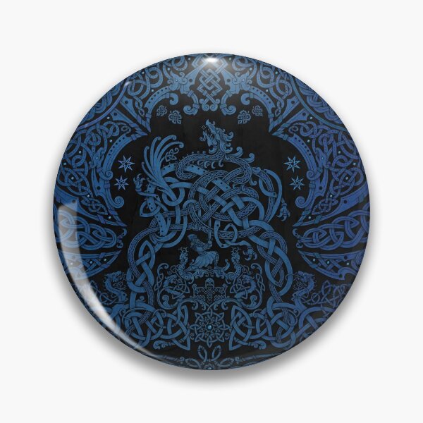 Item preview, Viking style Dragon - Blue and Black designed and sold by Abysm Internal.