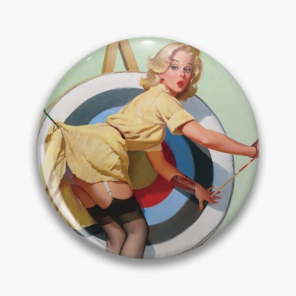 Item preview, A Near Miss (Right On Target) - Gil Elvgren designed and sold by MStockDesign.